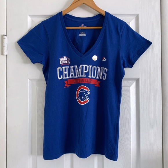 NWOT Majestic Chicago Cubs World Champions T-Shirt - Picture 1 of 7
